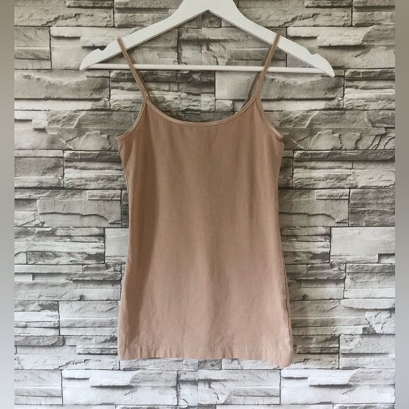 BP || Nude Round Neck Stretch Cami Strappy Tank Top Sz S - Picture 1 of 6